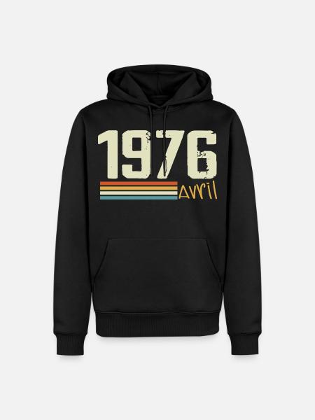 Né en avril 1976 - Sweat à capuche Premium bio Homme - noir