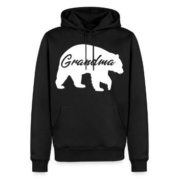 Chemise cadeau mignonne Grand-mère Ours - Sweat à capuche Premium bio Homme - noir - Devant - Nico (187cm)