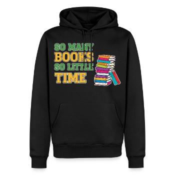 Bücherwurm Lesen Buch - Männer Premium Bio Hoodie - Schwarz - Vorne - Nico (187cm)