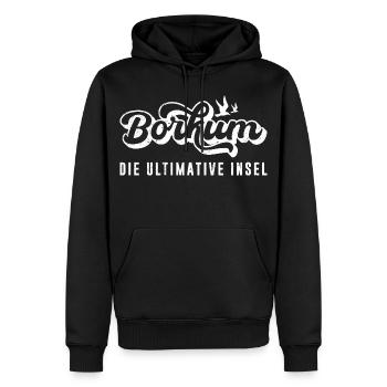 BORKUM DIE ULTIMATIVE INSEL Lustiges - Männer Premium Bio Hoodie - Schwarz - Vorne - Nico (187cm)