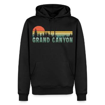 Retro Grand Canyon Nationalpark - Männer Premium Bio Hoodie - Schwarz - Vorne - Nico (187cm)