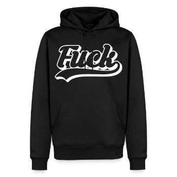 Fuck Retro Script - Men’s Premium Organic Hoodie - black - Front - Nico (187cm)