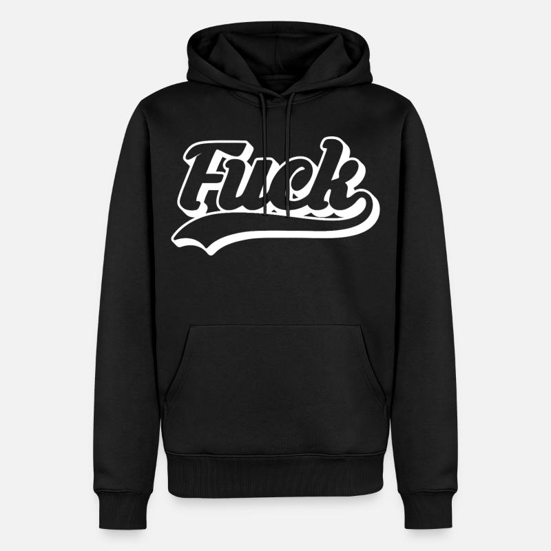 Merde au Rétro Script - Sweat à capuche Premium bio Homme - noir