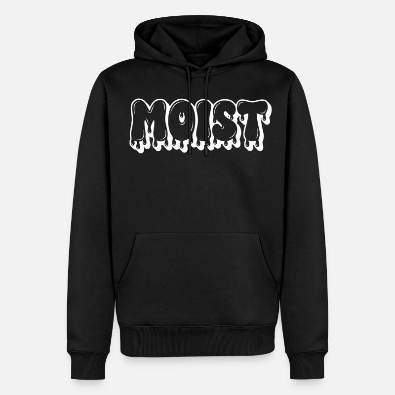 Feuchter tropfender Text - Männer Premium Bio Hoodie - Schwarz