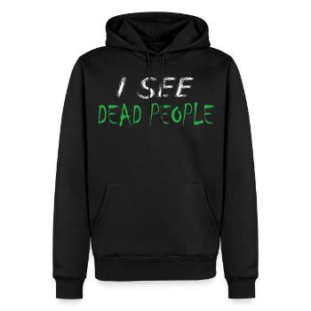 Ich sehe Tote - Männer Premium Bio Hoodie - Schwarz - Vorne - Nico (187cm)