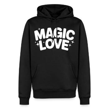 Magical Love Lettering - Men’s Premium Organic Hoodie - black - Front - Nico (187cm)