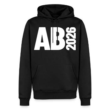Abi 2026 - Abitur - Don | Conception minimale - Sweat à capuche Premium bio Homme - noir - Devant - Nico (187cm)