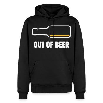Out Of Beer (Bier / Bierchen / Biertrinker NEG 2C) - Männer Premium Bio Hoodie - Schwarz - Vorne - Nico (187cm)