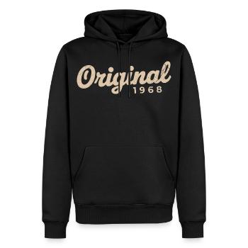 Geburtstagsgeschenk 1968 | Geboren 1968 - Männer Premium Bio Hoodie - Schwarz - Vorne - Nico (187cm)