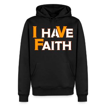 Mois de sensibilisation à l’infertilité du mois de la FIV J’ai Faith - Sweat à capuche Premium bio Homme - noir - Devant - Nico (187cm)