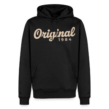 Geburtstagsgeschenk 1984 | Geboren 1984 - Männer Premium Bio Hoodie - Schwarz - Vorne - Nico (187cm)