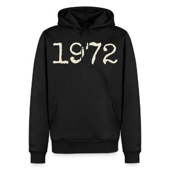 Cadeau Anniversaire 1972 - Génial depuis 1972 - Sweat à capuche Premium bio Homme - noir - Devant - Nico (187cm)