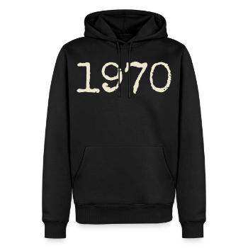 Geburtstagsgeschenk 1970 – Großartig seit 1970 - Männer Premium Bio Hoodie - Schwarz - Vorne - Nico (187cm)