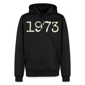 Cadeau Anniversaire 1973 - Génial depuis 1973 - Sweat à capuche Premium bio Homme - noir - Devant - Nico (187cm)
