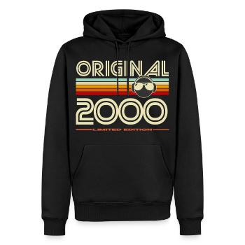 Originale Retro-Edition von 2000 - Männer Premium Bio Hoodie - Schwarz - Vorne - Nico (187cm)