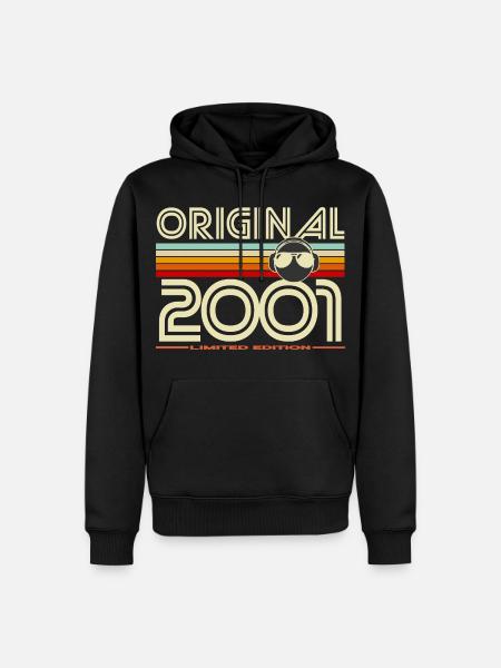 Original 2001 Édition Limitée Retro - Sweat à capuche Premium bio Homme - noir