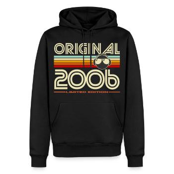 Retro 2006 Limited Edition - Männer Premium Bio Hoodie - Schwarz - Vorne - Nico (187cm)