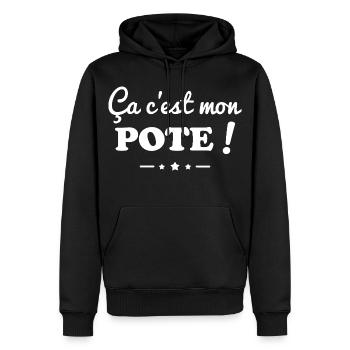 C’est Mon Pote Humour Amitié Cadeau Meilleur Ami - Sweat à capuche Premium bio Homme - noir - Devant - Nico (187cm)