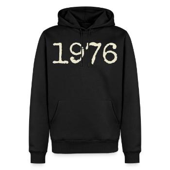 Geburtstagsgeschenk 1976 – Großartig seit 1976 - Männer Premium Bio Hoodie - Schwarz - Vorne - Nico (187cm)