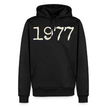 Geburtstagsgeschenk 1977 – Großartig seit 1977 - Männer Premium Bio Hoodie - Schwarz - Vorne - Nico (187cm)