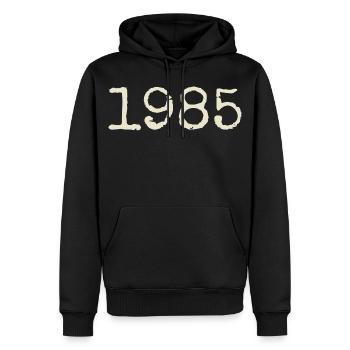 Cadeau Anniversaire 1985 - Génial depuis 1985 - Sweat à capuche Premium bio Homme - noir - Devant - Nico (187cm)