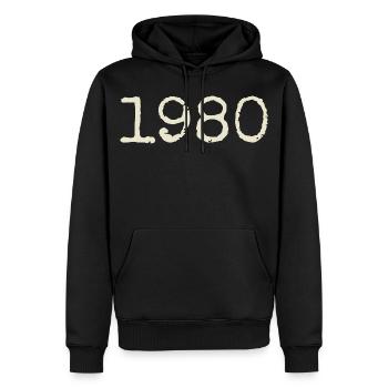 Geburtstagsgeschenk 1980 – Großartig seit 1980 - Männer Premium Bio Hoodie - Schwarz - Vorne - Nico (187cm)