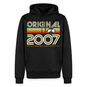 Original 2007 Édition Rétro - Sweat à capuche Premium bio Homme - noir - Devant - Nico (187cm)