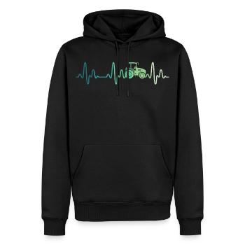 Farmer heartbeat tractor - Men’s Premium Organic Hoodie - black - Front - Nico (187cm)