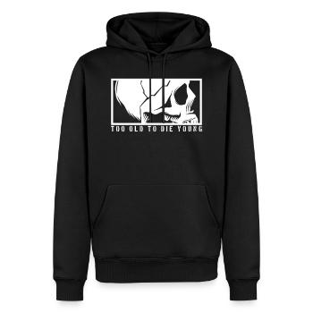 TROP VIEUX POUR MOURIR JEUNE Squelette Squelette du Crâne - Sweat à capuche Premium bio Homme - noir - Devant - Nico (187cm)