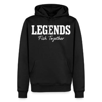 Angeln Legenden Spruch - Männer Premium Bio Hoodie - Schwarz - Vorne - Nico (187cm)