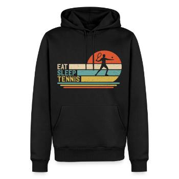 Eat Sleep Tennis - Sweat à capuche Premium bio Homme - noir - Devant - Nico (187cm)