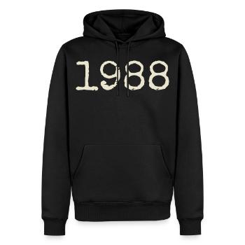 Geburtstagsgeschenk 1988 – Großartig seit 1988 - Männer Premium Bio Hoodie - Schwarz - Vorne - Nico (187cm)