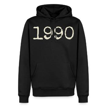 Geburtstagsgeschenk 1990 – Großartig seit 1990 - Männer Premium Bio Hoodie - Schwarz - Vorne - Nico (187cm)