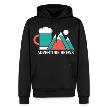 Adventure Brews Wandern Bier - Männer Premium Bio Hoodie - Schwarz - Vorne - Nico (187cm)