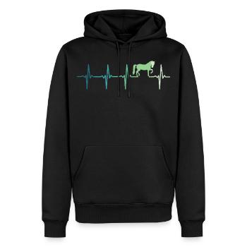 cheval battement de coeur équitation dressage - Sweat à capuche Premium bio Homme - noir - Devant - Nico (187cm)