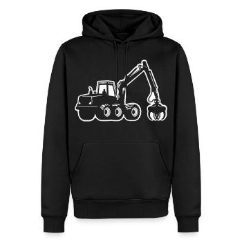 Harvester Silhouette - Männer Premium Bio Hoodie - Schwarz - Vorne - Nico (187cm)