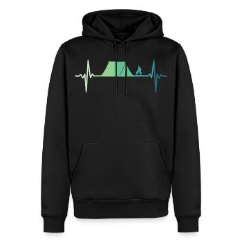 camping tente battement de coeur tente de camping - Sweat à capuche Premium bio Homme - noir - Devant - Nico (187cm)