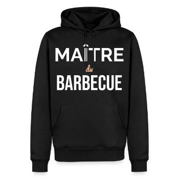 Maître du Barbecue — Grill Assumé - Sweat à capuche Premium bio Homme - noir - Devant - Nico (187cm)