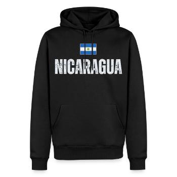 Drapeau nicaraguayen, patriote nicaraguayen - Sweat à capuche Premium bio Homme - noir - Devant - Nico (187cm)