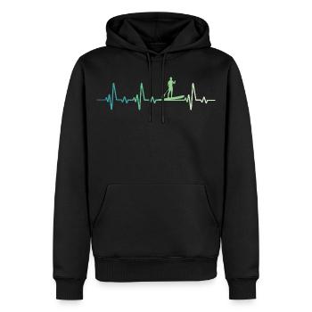 Stand up paddle heartbeat  - Sweat à capuche Premium bio Homme - noir - Devant - Nico (187cm)