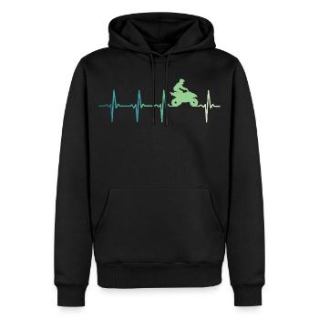 quad battement de coeur atv - Sweat à capuche Premium bio Homme - noir - Devant - Nico (187cm)