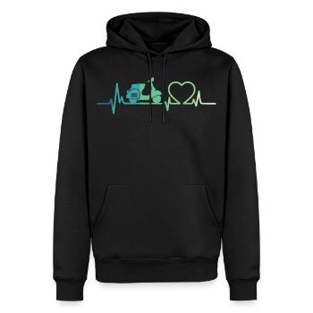 Heartbeat Roller Motor Roller - Männer Premium Bio Hoodie - Schwarz - Vorne - Nico (187cm)