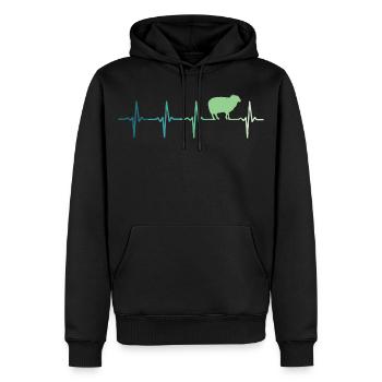 moutons battement de cœur mouton moutons - Sweat à capuche Premium bio Homme - noir - Devant - Nico (187cm)