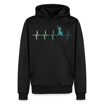 forgeron marteau battement de coeur métallier - Sweat à capuche Premium bio Homme - noir - Devant - Nico (187cm)