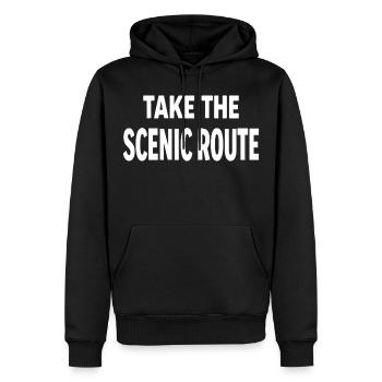 Prenez la route panoramique Abenteuer Reise Spruch - Sweat à capuche Premium bio Homme - noir - Devant - Nico (187cm)