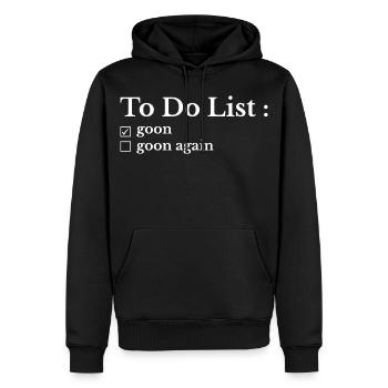 To-Do List Drôle : Ma Liste de Choses à Faire - Sweat à capuche Premium bio Homme - noir - Devant - Nico (187cm)