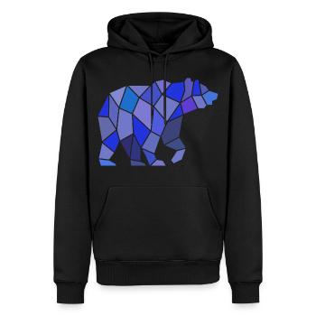 Geometric Bear in Mosaic - Men’s Premium Organic Hoodie - black - Front - Nico (187cm)
