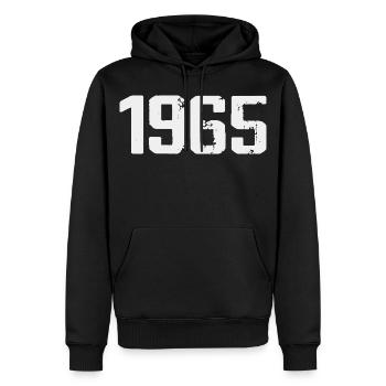 Légendaire depuis 1965 Vintage 1965 Retro 1965 - Sweat à capuche Premium bio Homme - noir - Devant - Nico (187cm)