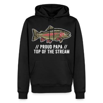 Proud Papa Angeln Forelle - Männer Premium Bio Hoodie - Schwarz - Vorne - Nico (187cm)