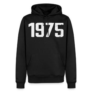 Légendaire depuis 1975 Vintage 1975 Retro 1975 - Sweat à capuche Premium bio Homme - noir - Devant - Nico (187cm)